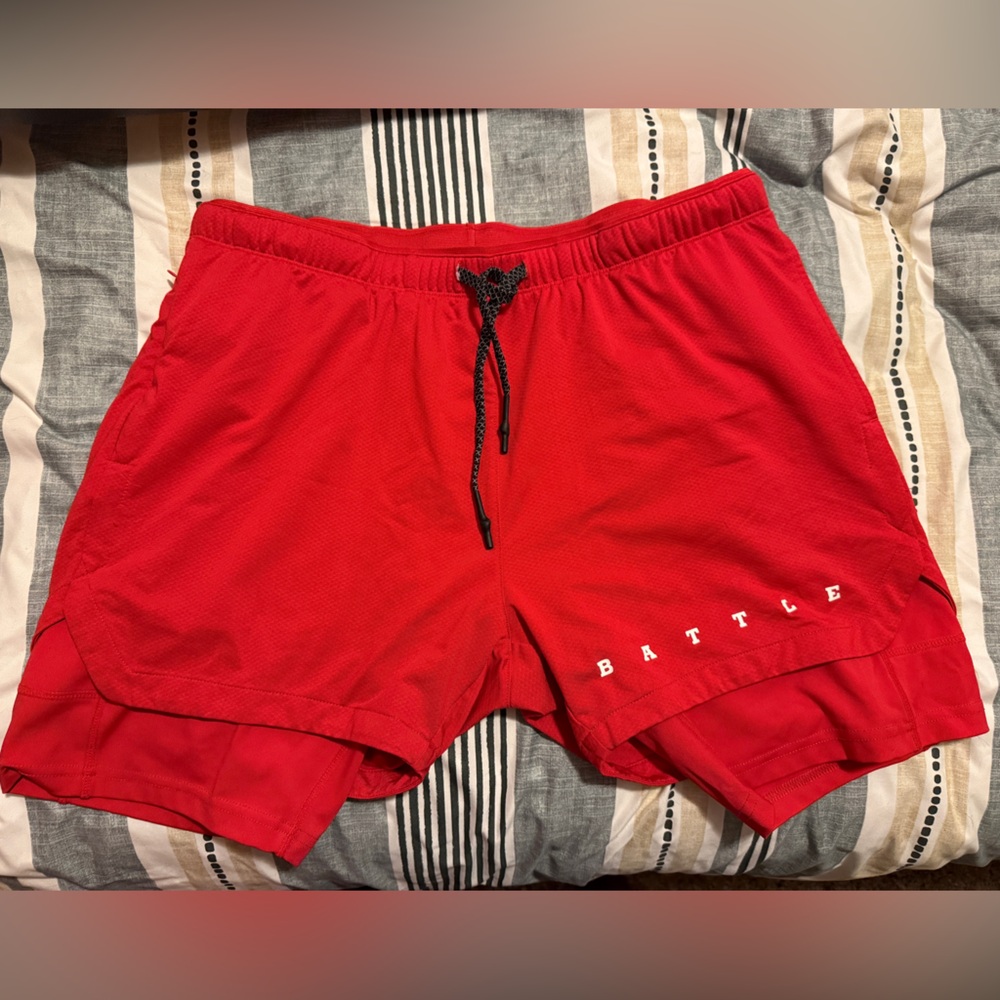 Men's Red Performance Athletic Shorts